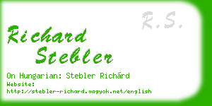 richard stebler business card